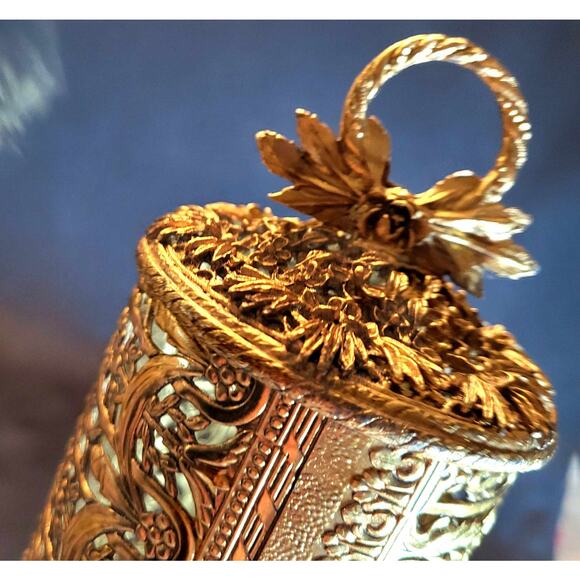 VTG Gold Gilt Ormolu Filigree Hairspray Cover Hollywood Regency or Votive Candle - Picture 1 of 10